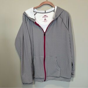 Peter Millar Women’s UPF Gray White Zip Up Hoodie XL